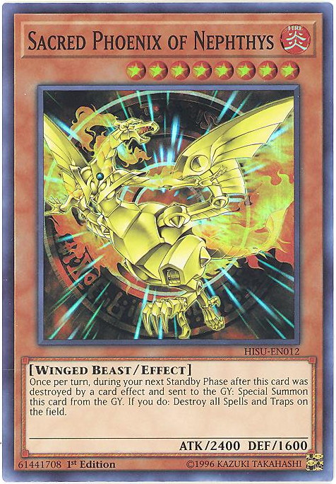 YuGiOh Hidden Summoners Sacred Phoenix of Nephthys HISU-EN012