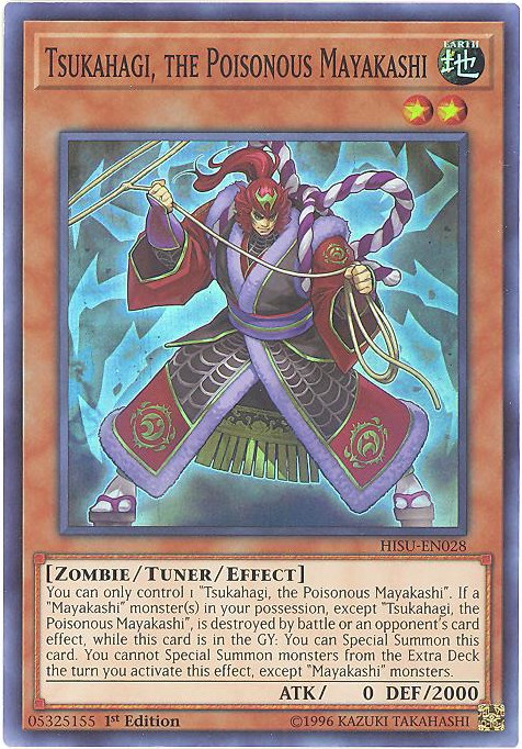 Yu-Gi-Oh Card - HISU-EN028 - TSUKAHAGI, THE POISONOUS MAYAKASHI (super rare holo): BBToyStore.com - Toys, Plush, Trading Cards, Action Figures & Games online retail store shop sale Yu-Gi-Oh Card - HISU-EN028 - TSUKAHAGI, THE POISONOUS MAYAKASHI (super rare holo): BBToyStore.com - Toys, Plush, Trading Cards, Action Figures & Games online retail store shop sale
