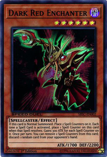 dark enchanter yugioh card Amazon.com: Yu-Gi-Oh! - Dark Red Enchanter - SBSC-EN002 - Super Rare - 1st  Edition - Speed Duel main image 1