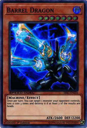 Yu-Gi-Oh Card - SBSC-EN026 - BARREL DRAGON (super rare holo