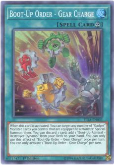 Yu-Gi-Oh Card - FIGA-EN003 - BOOT-UP ORDER - GEAR CHARGE (super rare holo)
