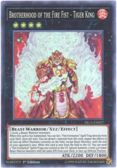 Yu-Gi-Oh Card - FIGA-EN027 - BROTHERHOOD OF THE FIRE FIST - TIGER KING (super rare holo)