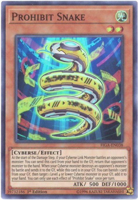 Yu-Gi-Oh Card - FIGA-EN038 - PROHIBIT SNAKE (super rare holo