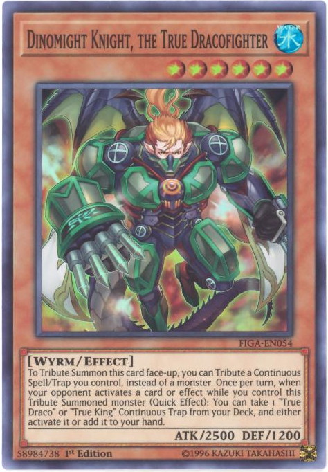 yugioh true draco cards Yu-Gi-Oh Card - FIGA-EN054 - DINOMIGHT KNIGHT, THE TRUE DRACOFIGHTER (super  rare holo): BBToyStore.com