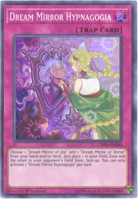 Yu-Gi-Oh Card - CHIM-EN090 - DREAM MIRROR HYPNAGOGIA (super rare holo):  BBToyStore.com - Toys, Plush, Trading Cards, Action Figures & Games online  retail store shop sale