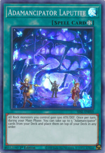 Yu-Gi-Oh Card - SESL-EN010 - ADAMANCIPATOR LAPUTITE (super rare holo):  BBToyStore.com - Toys, Plush, Trading Cards, Action Figures & Games online  retail store shop sale