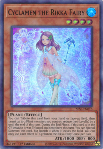 SESL-EN016 Cyclamen the Rikka Fairy Super Rare 1st Edition Mint YuGiOh Card SESL-EN016 Cyclamen the Rikka Fairy Super Rare 1st Edition Mint YuGiOh Card