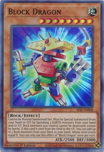 Yu-Gi-Oh Card - SESL-EN038 - BLOCK DRAGON (super rare holo): BBToyStore.com  - Toys, Plush, Trading Cards, Action Figures & Games online retail store  shop sale
