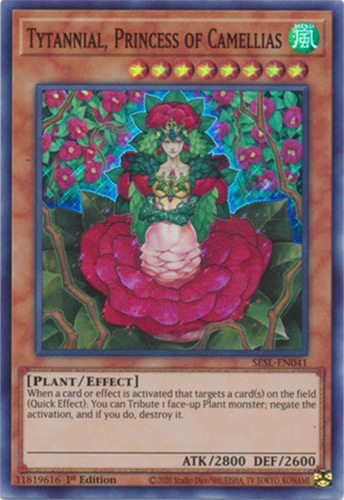 Yu-Gi-Oh Card - SESL-EN041 - TYTANNIAL, PRINCESS OF CAMELLIAS (super rare holo)