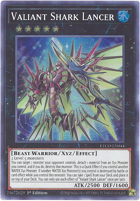ETCO-EN044 Valiant Shark Lancer Super Rare 1st Edition Mint YuGiOh Card