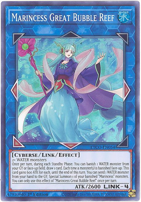 Yu-Gi-Oh Card - ETCO-EN054 - MARINCESS GREAT BUBBLE REEF (super rare holo)