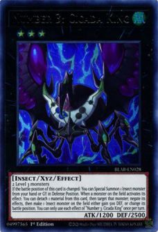Yu-Gi-Oh Card - BLAR-EN028 - NUMBER 3: CICADA KING (ultra rare holo)