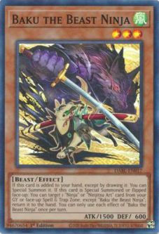 Yu-Gi-Oh Card - DABL-EN017 - BAKU THE BEAST NINJA (super rare holo)