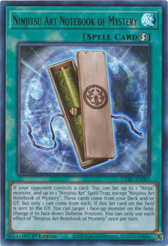 Yu-Gi-Oh Card - DABL-EN061 - NINJITSU ART NOTEBOOK OF MYSTERY (ultra rare holo)