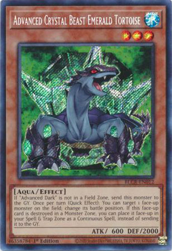 BLCR-EN012 Advanced Crystal Beast Emerald Tortoise :: Secret Rare 1st Edition Mint YuGiOh Card BLCR-EN012 Advanced Crystal Beast Emerald Tortoise :: Secret Rare 1st Edition Mint YuGiOh Card