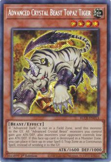 Yu-Gi-Oh Card - BLCR-EN013 - ADVANCED CRYSTAL BEAST TOPAZ TIGER (secret rare holo)