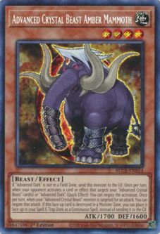 Yu-Gi-Oh Card - BLCR-EN014 - ADVANCED CRYSTAL BEAST AMBER MAMMOTH (secret rare holo)
