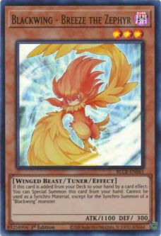 Yu-Gi-Oh Card - BLCR-EN061 - BLACKWING - BREEZE THE ZEPHYR (ultra rare holo)