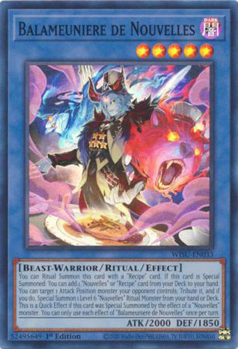 yugioh nouvelle cards Trading Card Game Duelists Advance Single Card Common Chef de Nouvelles DUAD-EN023 You can add 1 Recipe card from your Deck or GY to your hand Yu-Gi-Oh Card - WISU-EN034 -