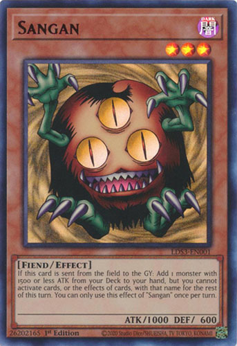 Yu-Gi-Oh Card - LDS3-EN001 - SANGAN (Red)(ultra rare holo)