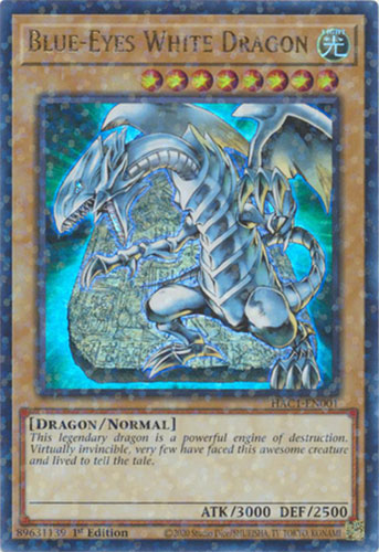 Yu-Gi-Oh Card - HAC1-EN001 - BLUE-EYES WHITE DRAGON (ultra