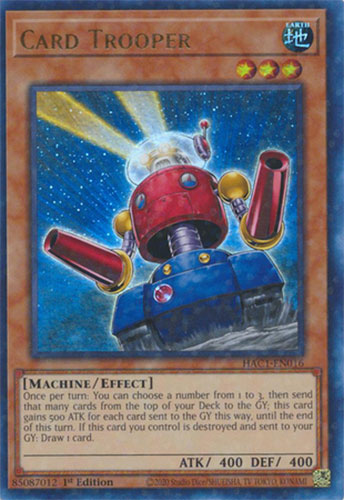 Yu-Gi-Oh Card - HAC1-EN016 - CARD TROOPER (ultra rare parallel holo): BBToyStore.com - Toys, Plush, Trading Cards, Action Figures & Games online retail store shop sale Yu-Gi-Oh Card - HAC1-EN016 - CARD TROOPER (ultra rare parallel holo): BBToyStore.com - Toys, Plush, Trading Cards, Action Figures & Games online retail store shop sale