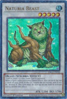 Yu-Gi-Oh Card - HAC1-EN120 - NATURIA BEAST (ultra rare parallel holo)