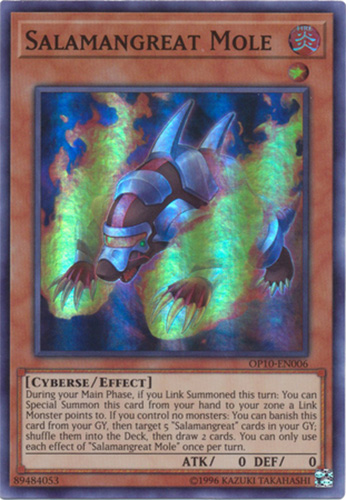 Yu-Gi-Oh Card - OP10-EN006 - SALAMANGREAT MOLE (super rare holo):  BBToyStore.com - Toys, Plush, Trading Cards, Action Figures & Games online  retail store shop sale