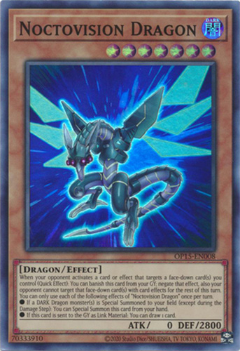 Yu-Gi-Oh Card - OP15-EN008 - NOCTOVISION DRAGON (super rare holo)