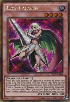 Yu-Gi-Oh Card - PGL2-EN004 - ROSE PALADIN (gold secret rare holo)