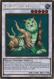 Yu-Gi-Oh Card - PGL2-EN086 - NATURIA BEAST (gold rare holo)