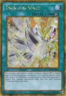 Yu-Gi-Oh Card - PGL3-EN013 - TSUKUMO SLASH (gold secret rare holo)