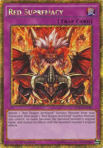 Yu-Gi-Oh Card - PGL3-EN020 - RED SUPREMACY (gold secret rare holo): BBToyStore.com - Toys, Plush, Trading Cards, Action Figures & Games online retail store shop sale Yu-Gi-Oh Card - PGL3-EN020 - RED SUPREMACY (gold secret rare holo): BBToyStore.com - Toys, Plush, Trading Cards, Action Figures & Games online retail store shop sale