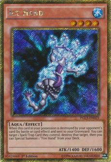 Yu-Gi-Oh Card - PGL3-EN023 - ICE HAND (gold secret rare holo)