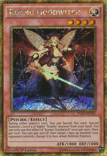 Yu-Gi-Oh Card - PGL3-EN025 - KOZMO GOODWITCH (gold secret rare holo):  BBToyStore.com - Toys, Plush, Trading Cards, Action Figures & Games online retail  store shop sale