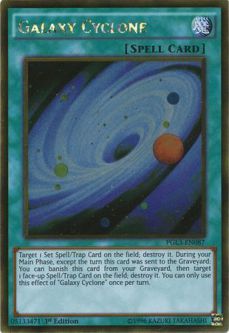 Yu-Gi-Oh Card - PGL3-EN087 - GALAXY CYCLONE (gold rare holo)
