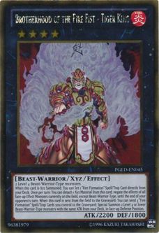 Yu-Gi-Oh Card - PGLD-EN045 - BROTHERHOOD OF THE FIRE FIST - TIGER KING (gold rare holo)