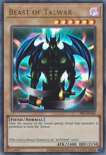 Yu-Gi-Oh Card 25th Anniversary - PSV-EN103 - BEAST OF TALWAR (ultra rare holo)