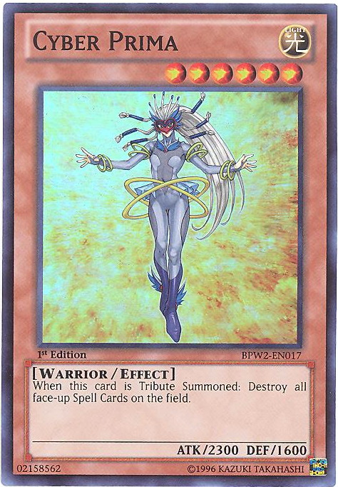 Yu-Gi-Oh Card - BPW2-EN017 - CYBER PRIMA (super rare holo): BBToyStore.com  - Toys, Plush, Trading Cards, Action Figures & Games online retail store  shop sale
