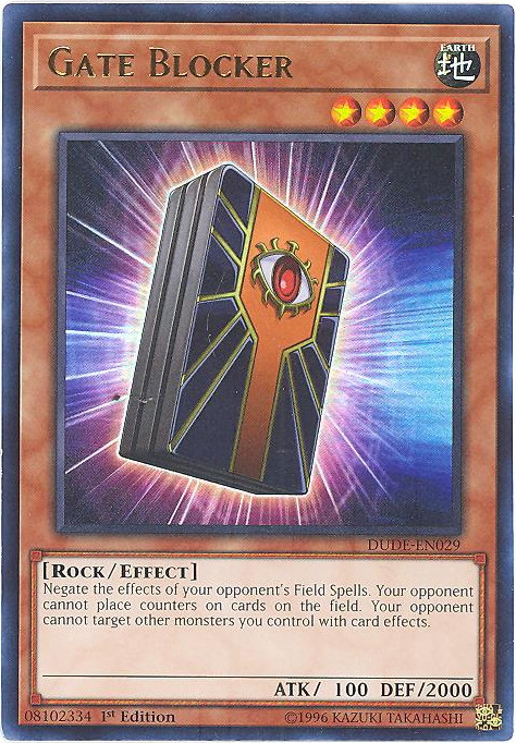 Yu-Gi-Oh Card - DUDE-EN029 - GATE BLOCKER (ultra rare holo)