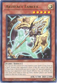 Yu-Gi-Oh Card - DUDE-EN033 - ARTIFACT LANCEA (ultra rare holo)