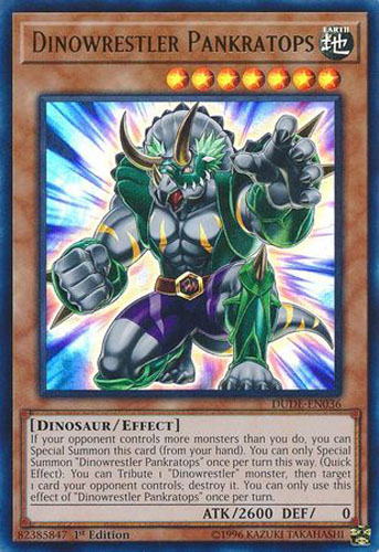 Yu-Gi-Oh Card - DUDE-EN036 - DINOWRESTLER PANKRATOPS (ultra rare holo)