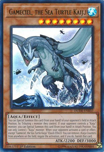 Yu-Gi-Oh Card - DUDE-EN037 - GAMECIEL, THE SEA TURTLE KAIJU (ultra rare holo)