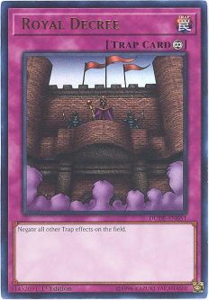 Yu-Gi-Oh Card - DUDE-EN051 - ROYAL DECREE (ultra rare holo)