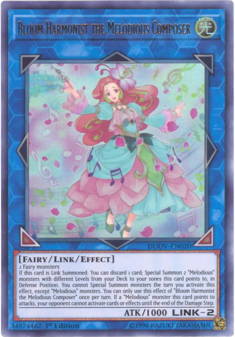 DUOV-EN020 Bloom Harmonist the Melodious Composer Ultra Rare 1st Edition Mint YuGiOh Card DUOV-EN020 Bloom Harmonist the Melodious Composer Ultra Rare 1st Edition Mint YuGiOh Card