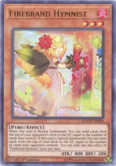 Yu-Gi-Oh Card - DUOV-EN028 - FIREBRAND HYMNIST (ultra rare holo)