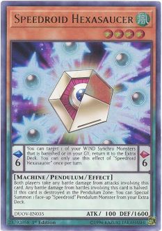 Yu-Gi-Oh Card - DUOV-EN035 - SPEEDROID HEXASAUCER (ultra rare holo)