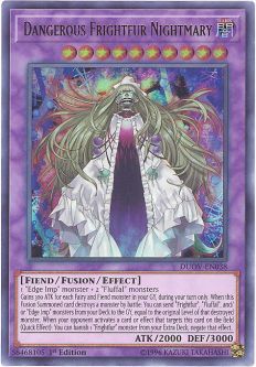 Yu-Gi-Oh Card - DUOV-EN038 - DANGEROUS FRIGHTFUR NIGHTMARY (ultra rare holo)