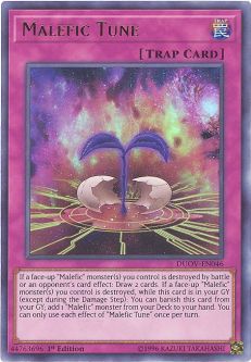 Yu-Gi-Oh Card - DUOV-EN046 - MALEFIC TUNE (ultra rare holo)