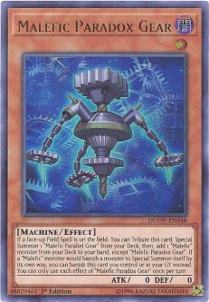 Yu-Gi-Oh Card - DUOV-EN048 - MALEFIC PARADOX GEAR (ultra rare holo)